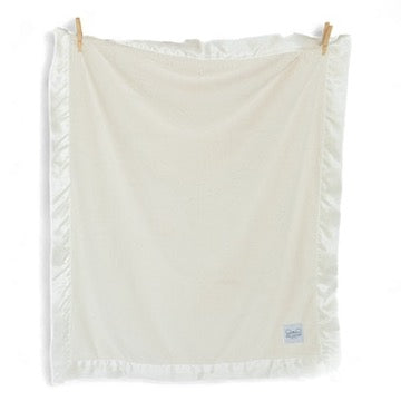 Luxury Satin Border Blanket - Ivory