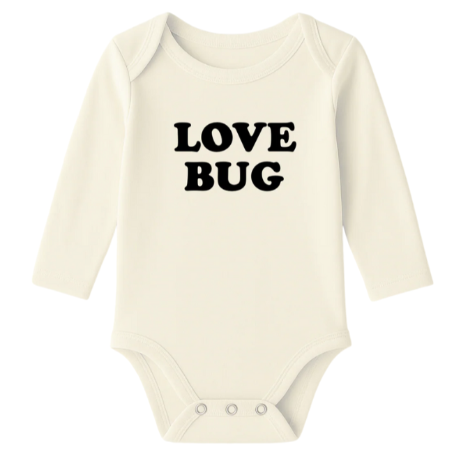 Love Bug Organic Cotton Baby Bodysuit Long Sleeve - HoneyBug