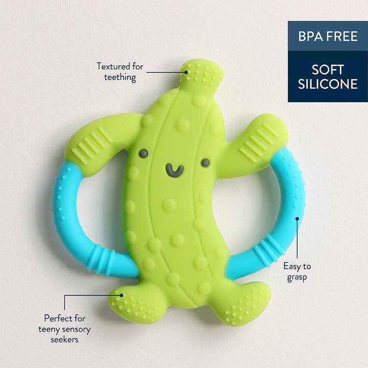 Chew Crew™ Silicone Handle Teether - Pickle - HoneyBug