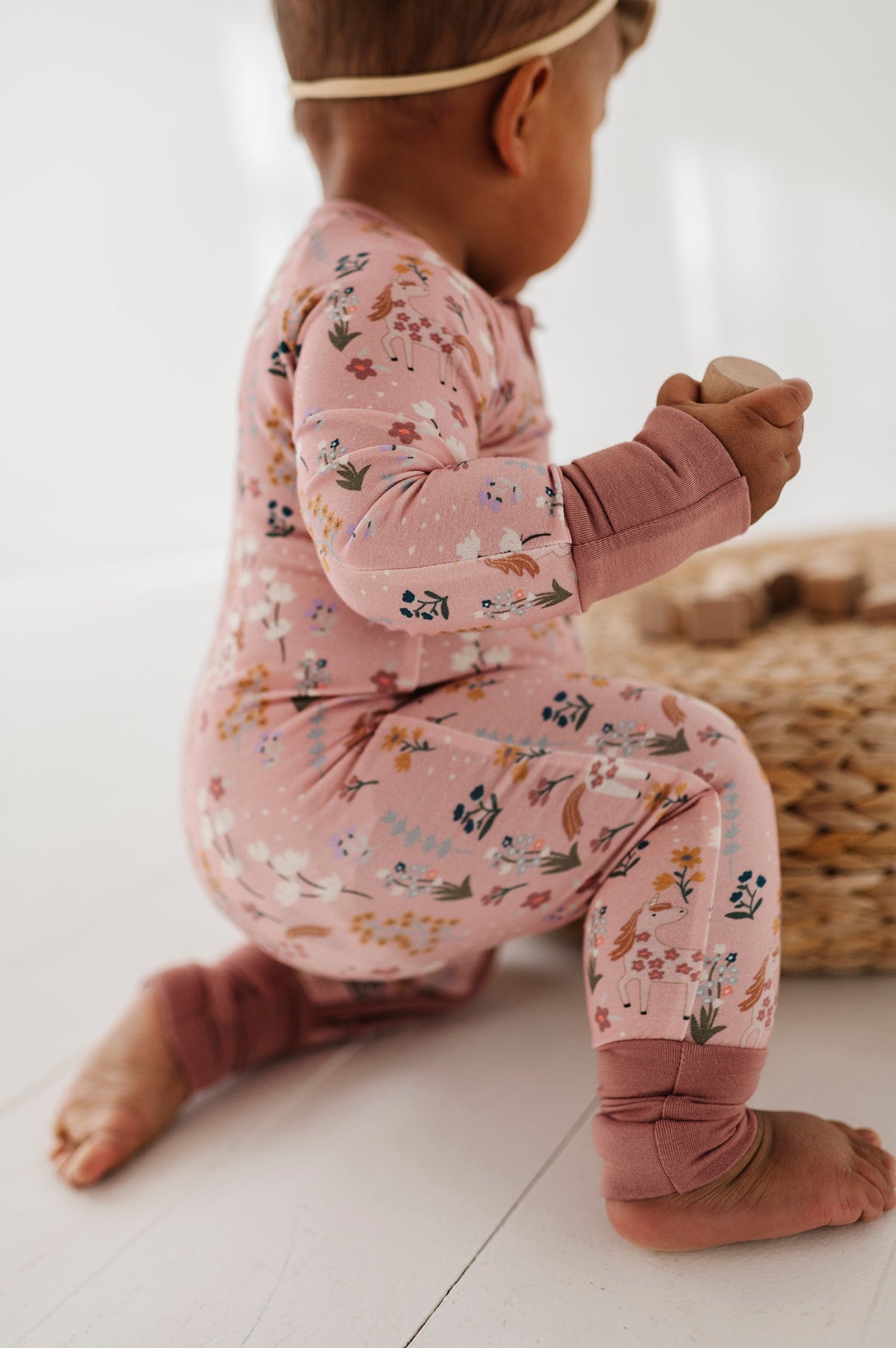 Long Sleeve Zip Romper - HoneyBug