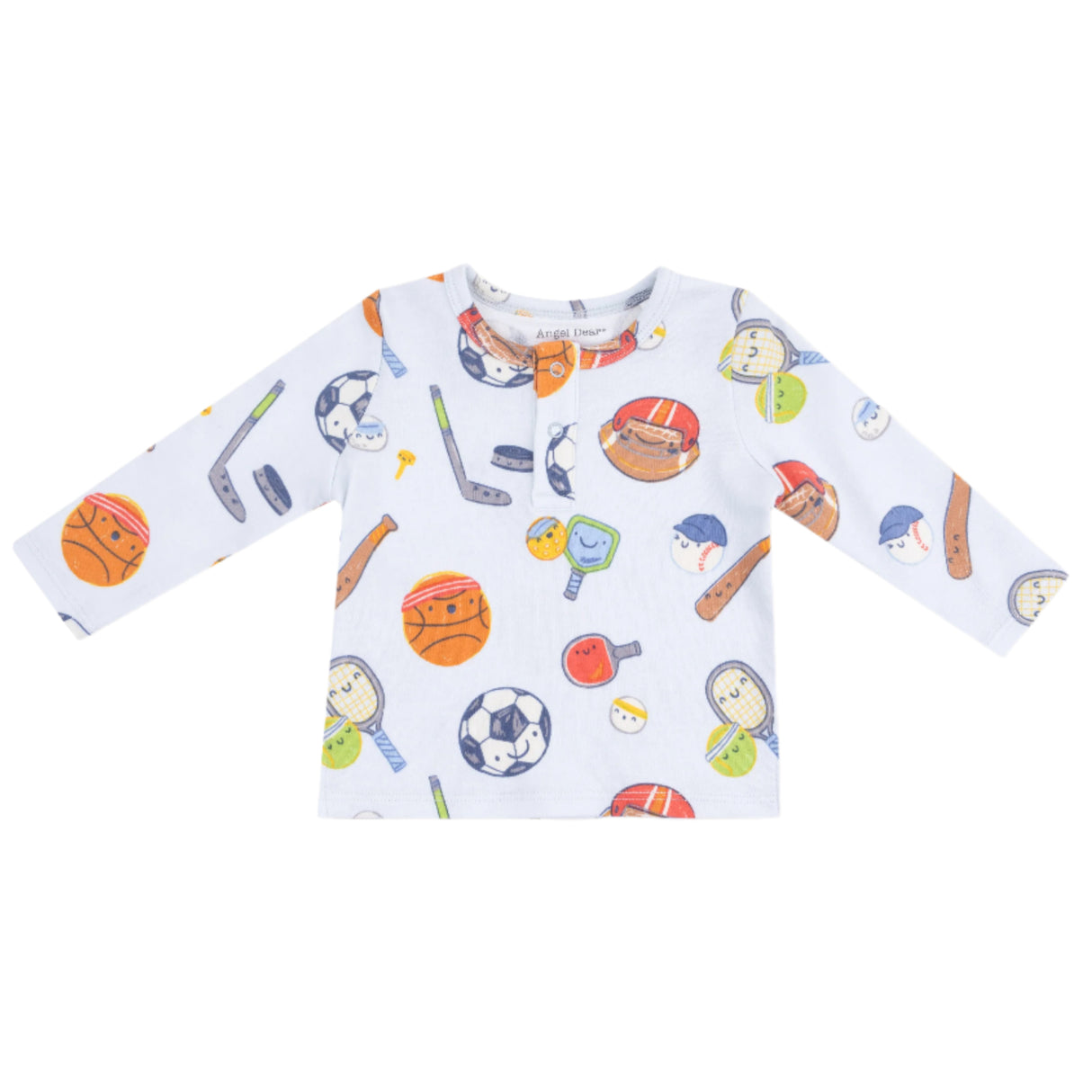 Long Sleeve Henley - Sports Ball Friends - HoneyBug