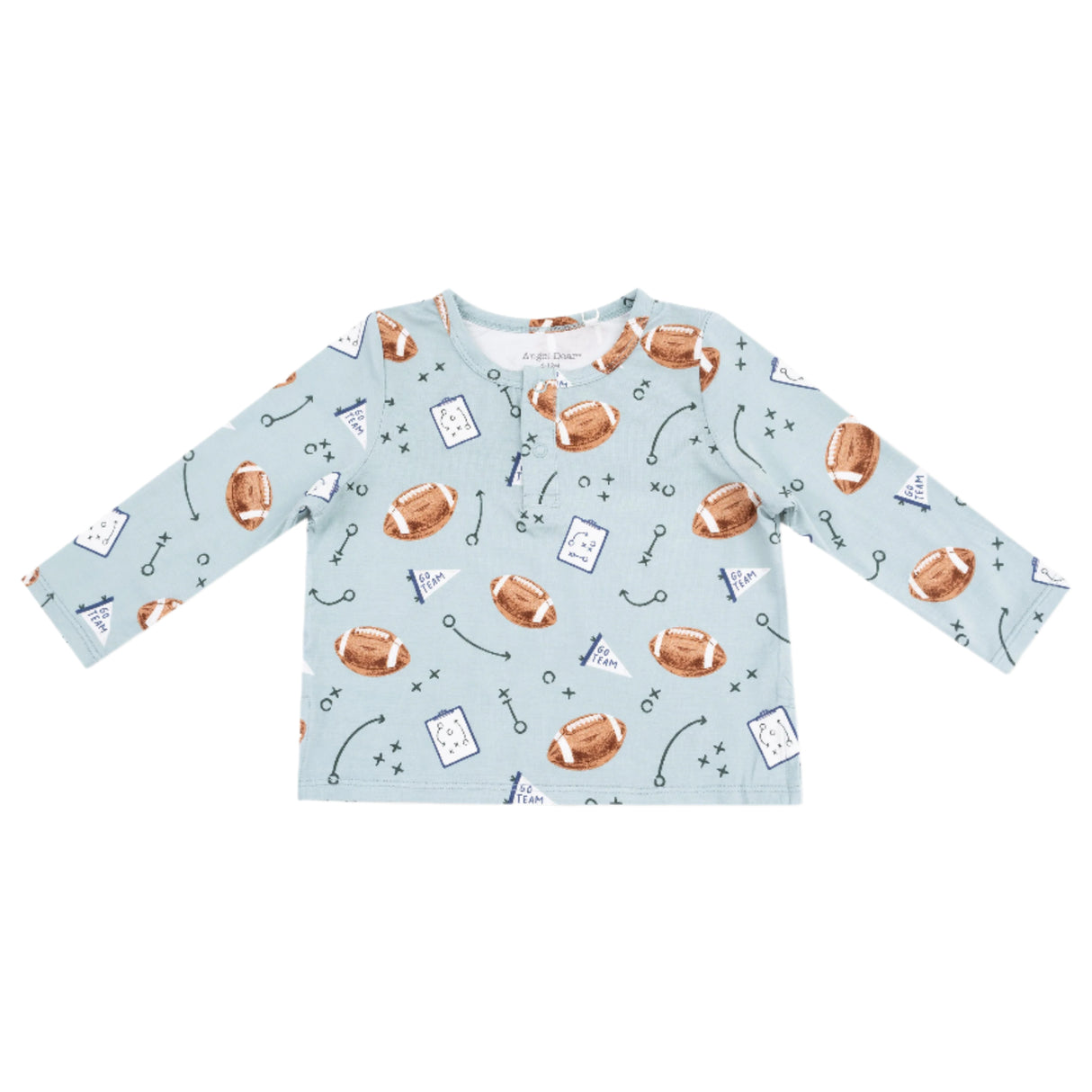 Long Sleeve Henley - Touchdown Time Grey Mist - HoneyBug