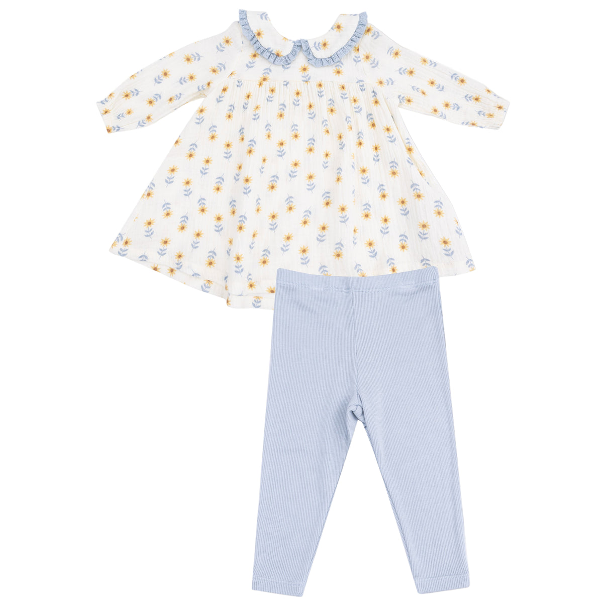 Peter Pan Collar Dress and Leggings - HoneyBug