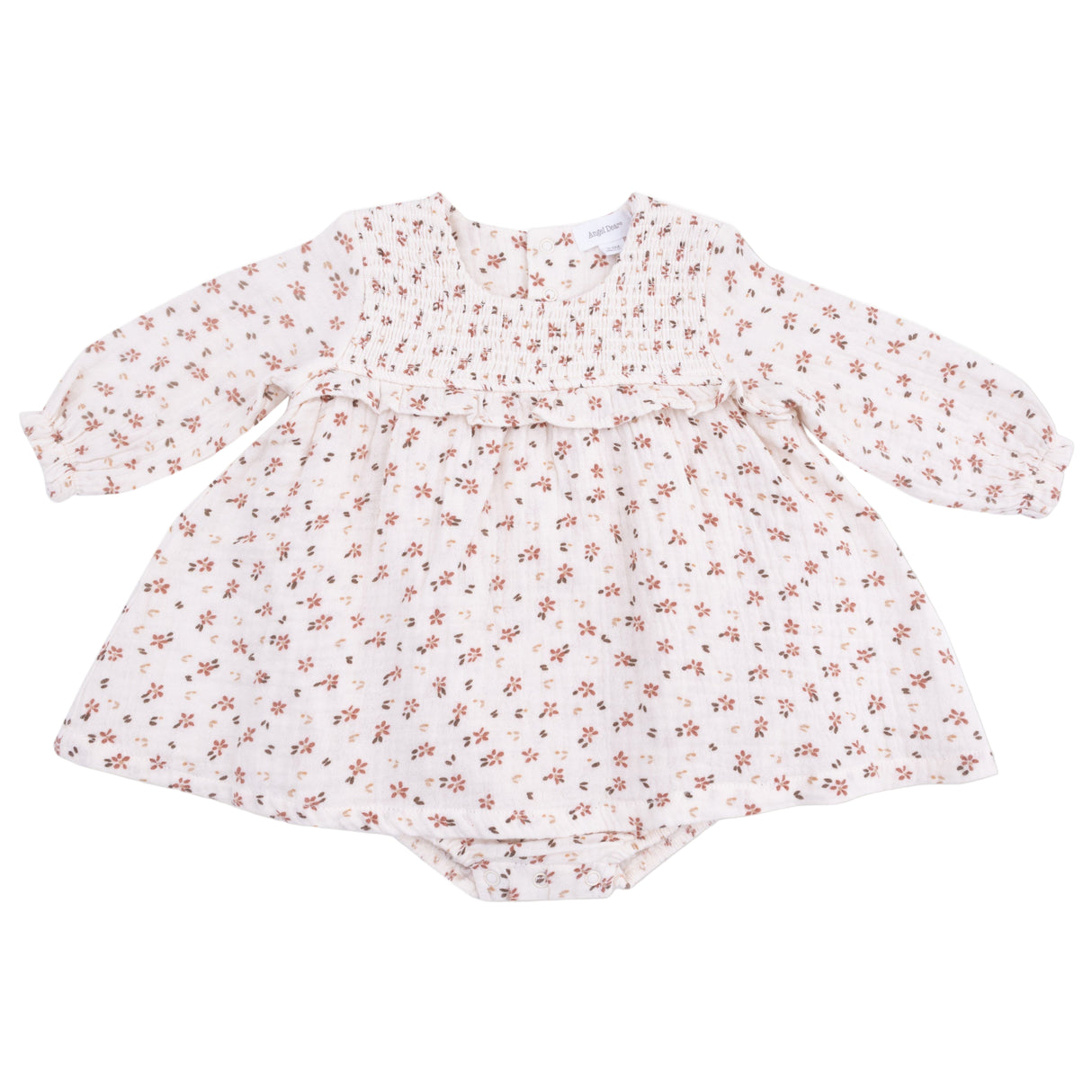 Long Sleeve Smocked Ruffle Bubble with Skirt - HoneyBug