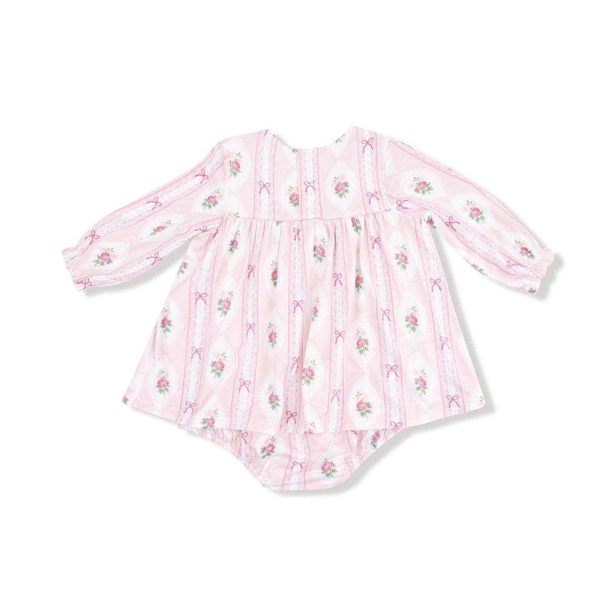 Long Sleeve Smocked Ruffle Bubble with Skirt - HoneyBug