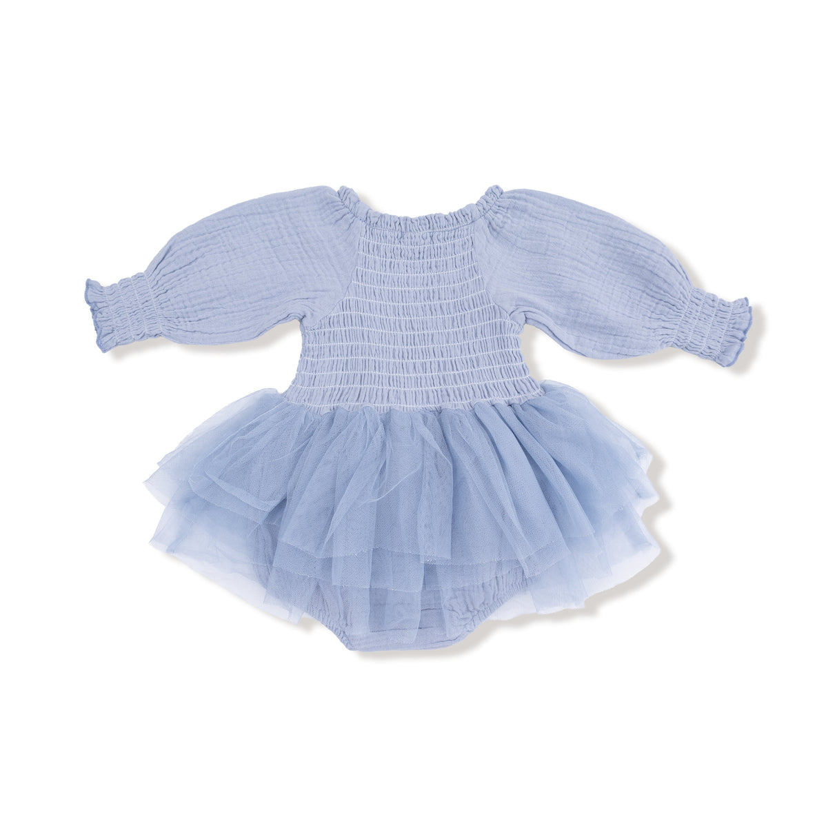 Long Sleeve Smocked Bubble with Tutu - HoneyBug