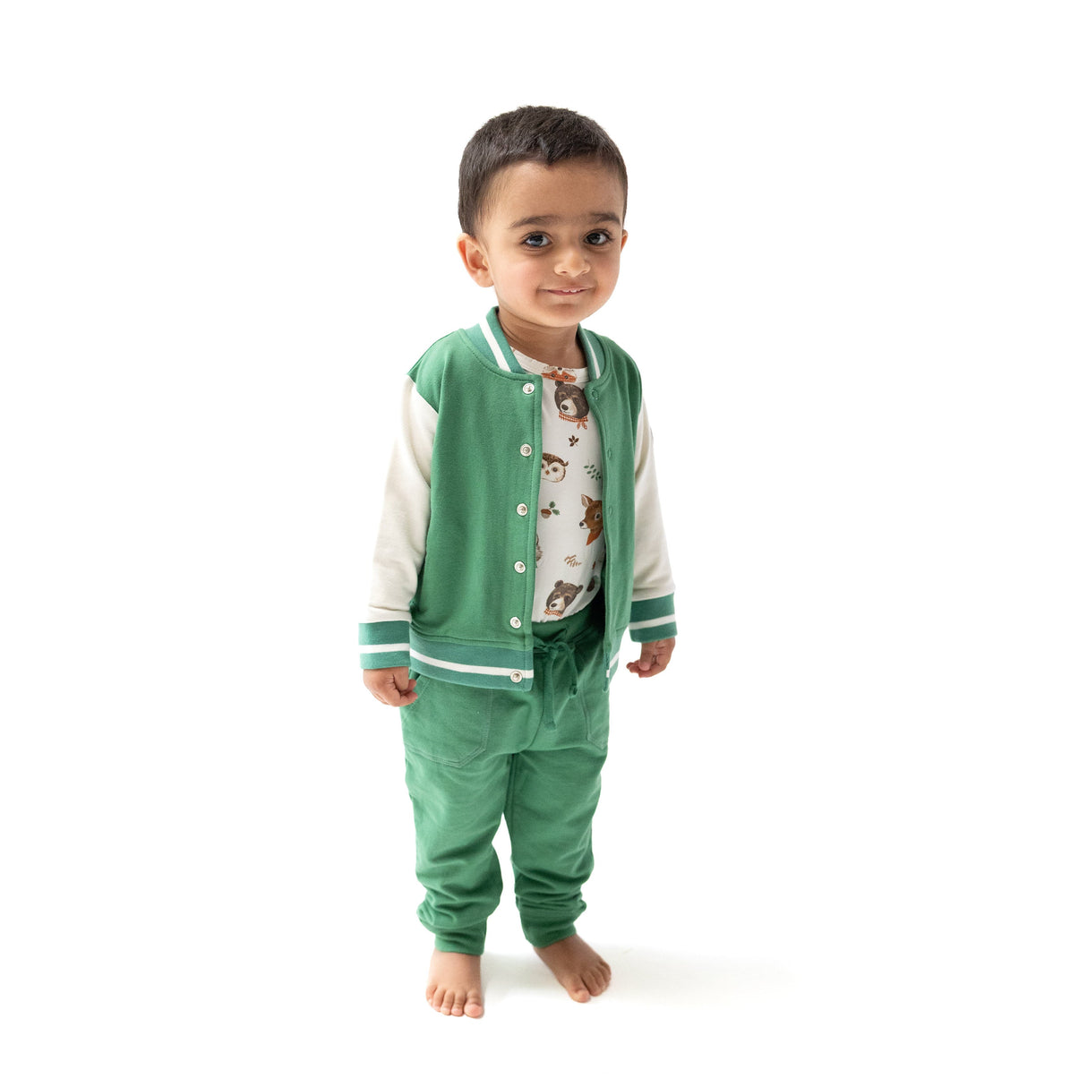 Letterman Jacket - Green - HoneyBug