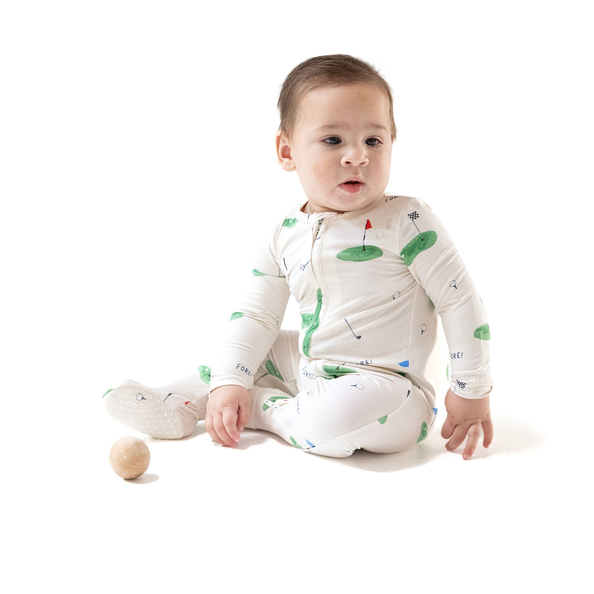 2 Way Zipper Footie - All Fore Golf - HoneyBug