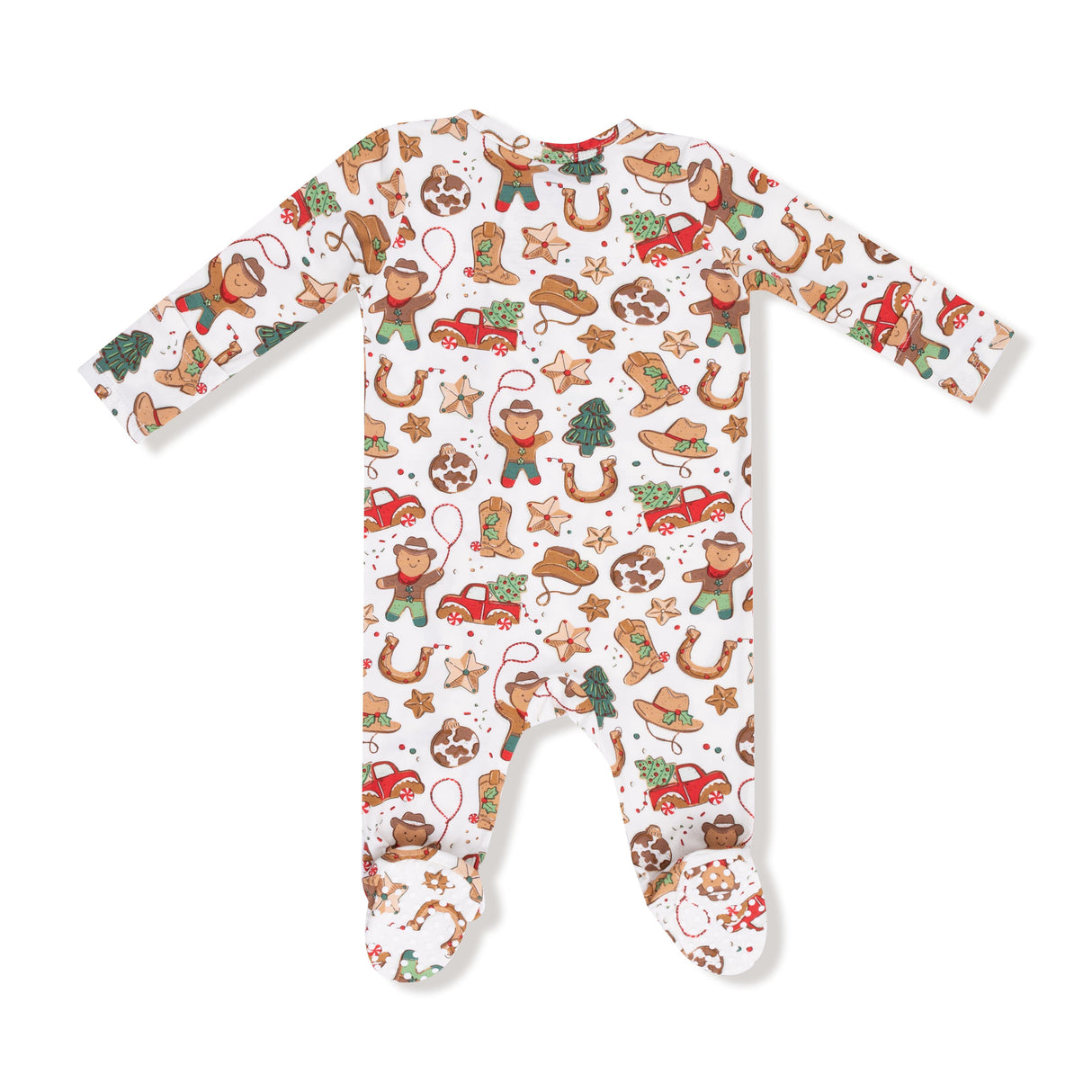 2 Way Zipper Footie - Cowboy Christmas - HoneyBug