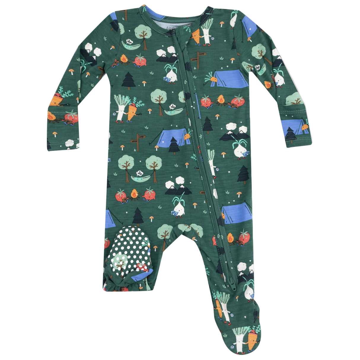 2 Way Zipper Footie - Camping Veggies - HoneyBug