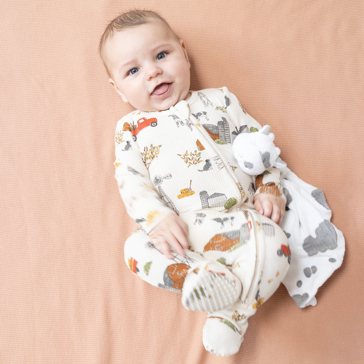 2 Way Zipper Footie - Hay Farmer - HoneyBug