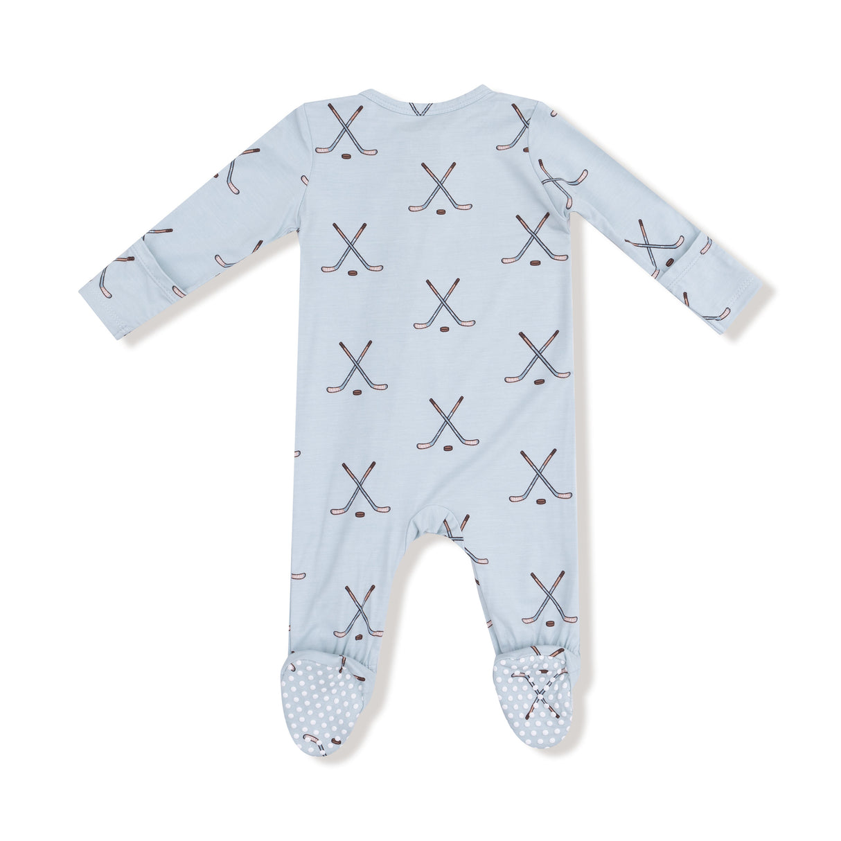 2 Way Zipper Footie - Hockey - Stone Blue - HoneyBug
