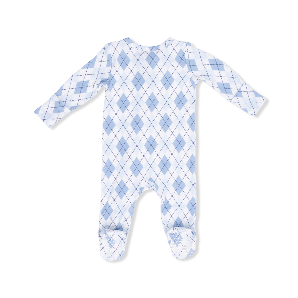 Blue Argyle - 2 Way Zipper Footie