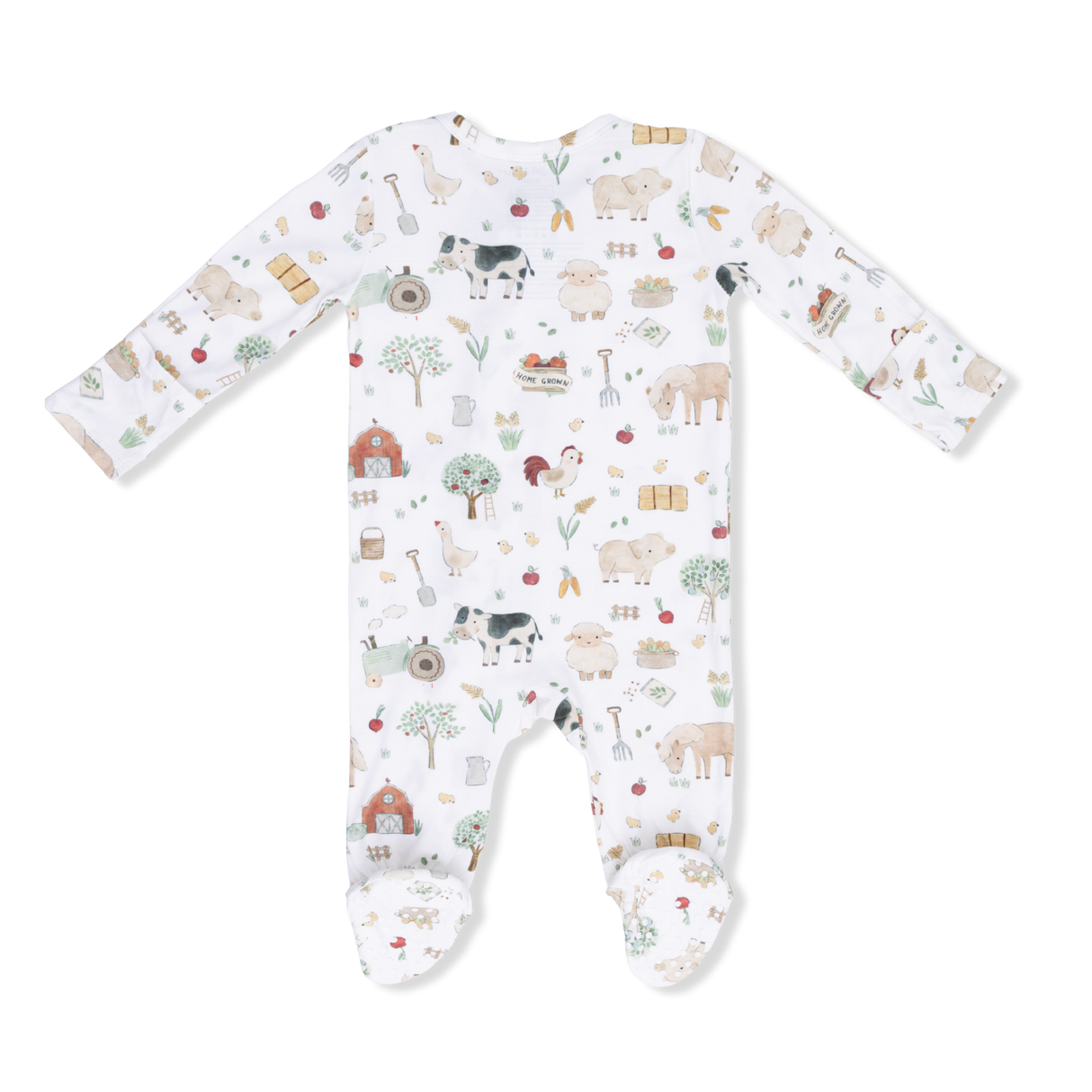 Cute Farm Animals Uni - 2 Way Zipper Footie, Swaddle & Bandana Bib Set