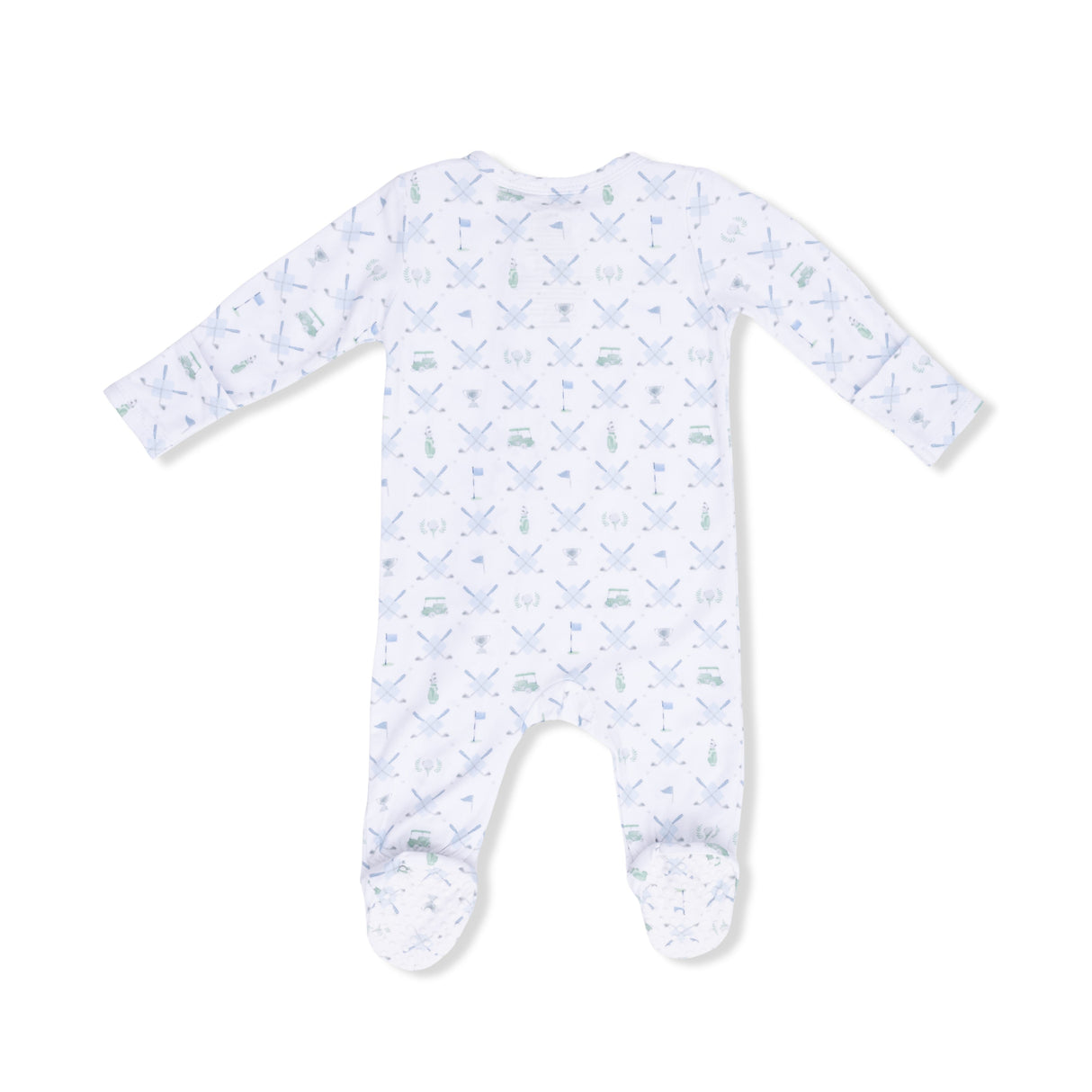 Golf Trellis Blue - 2 Way Zipper Footie