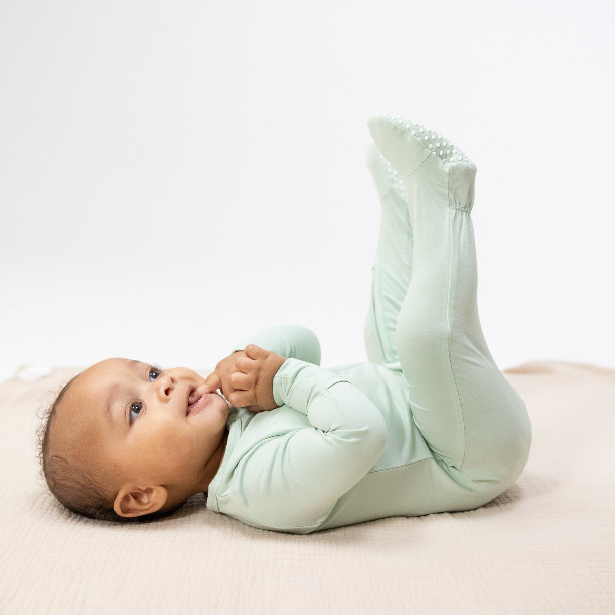 Solid Bok Choy - 2 Way Zipper Footie