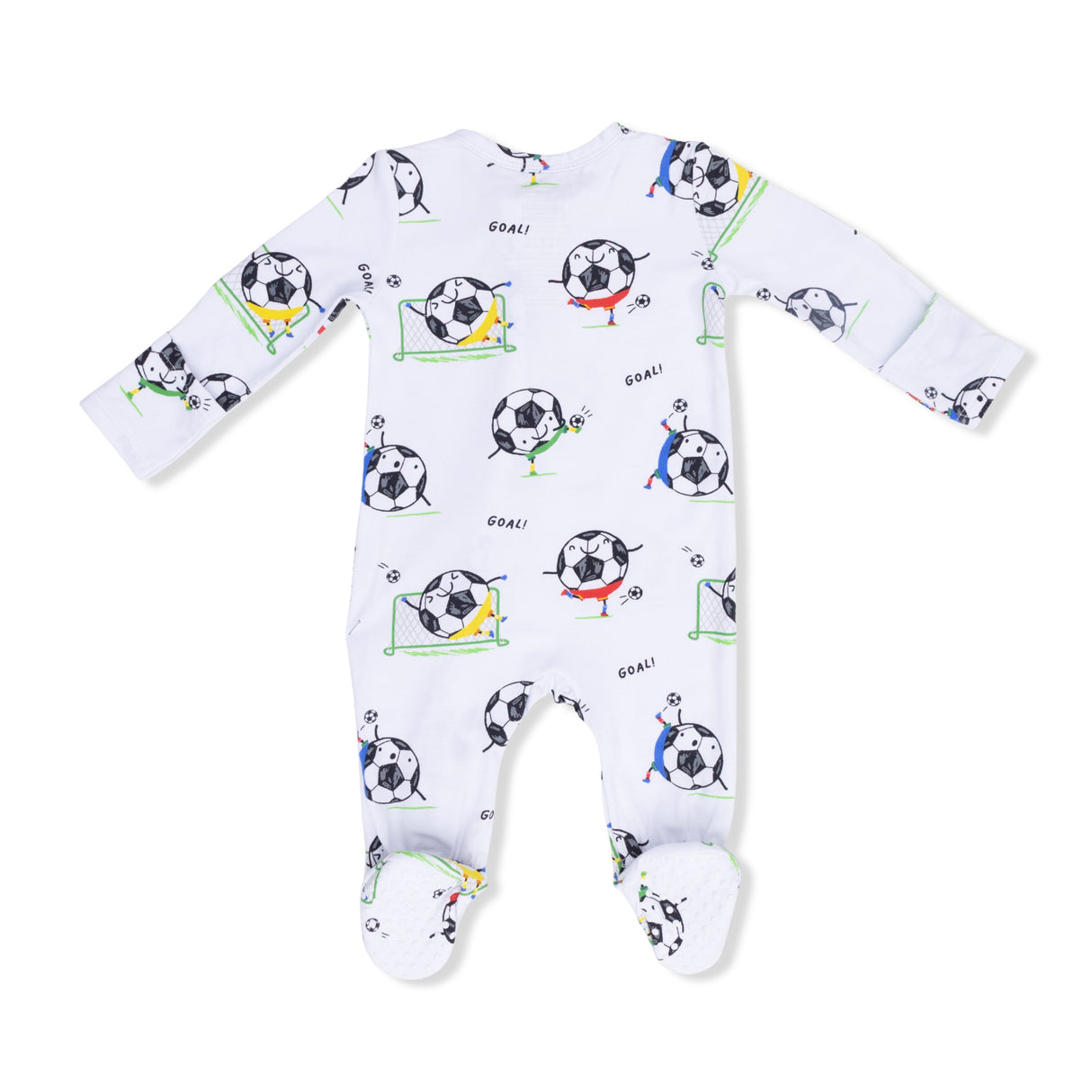 Soccer Balls Playing Soccer Blue - 2 Way Zipper Footie