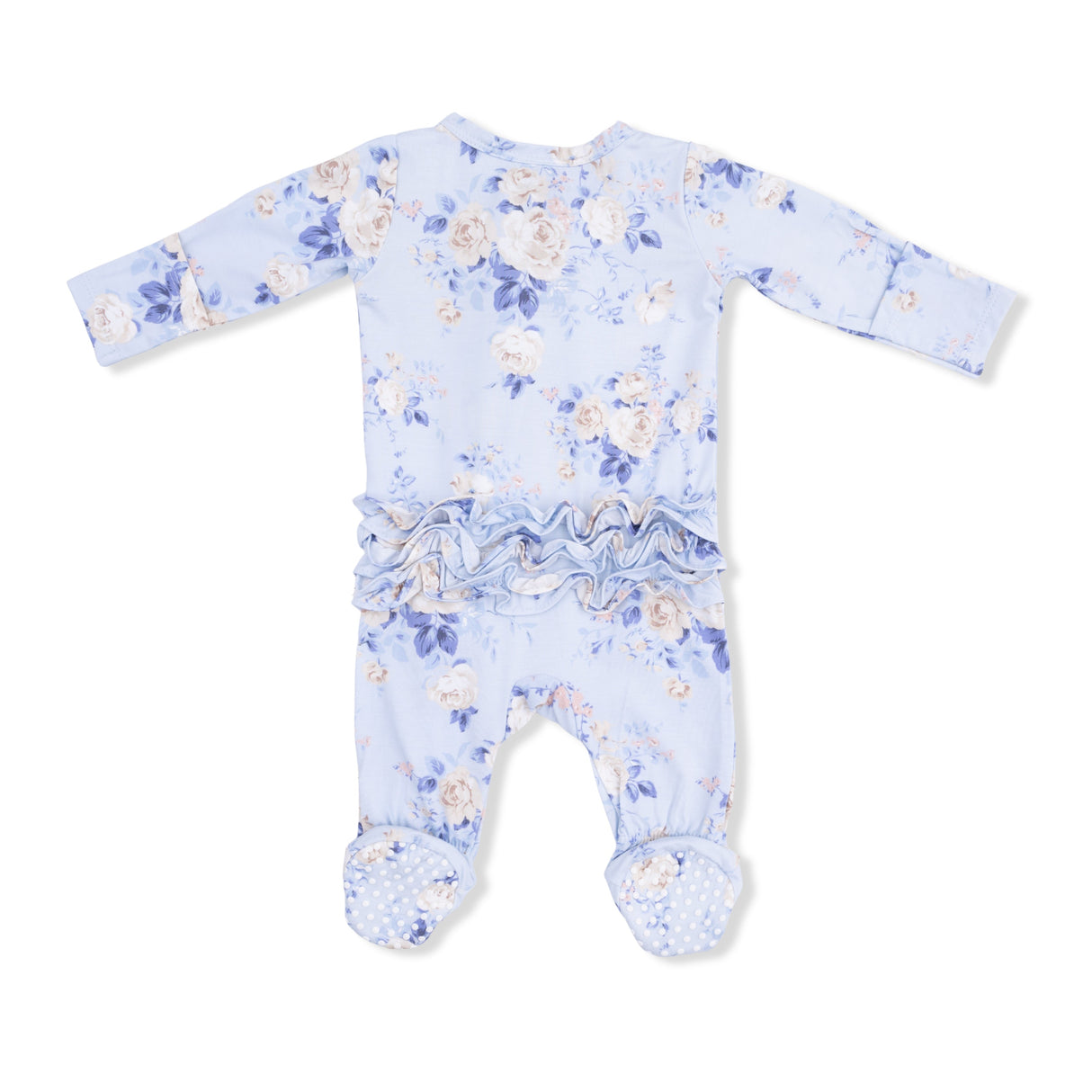 Ashley Rose Floral - 2 Way Ruffle Back Zipper Footie