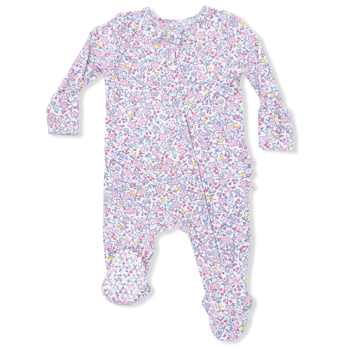 Elizabeth's Garden - 2 Way Ruffle Back Zipper Footie
