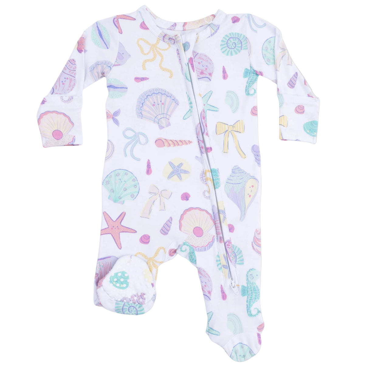 Beach Days - 2 Way Ruffle Back Zipper Footie