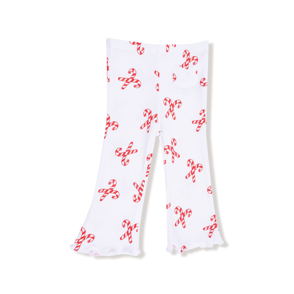 Puffy Long Sleeve Oversized Sweatshirt + Flared Pant - Candy Canes - HoneyBug