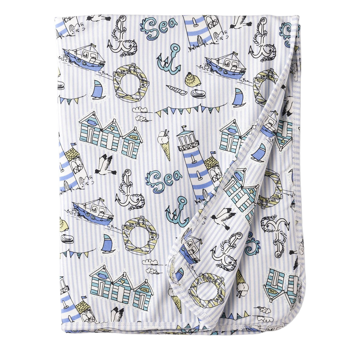 Seashore Stroller Blanket – Soft Bamboo Baby Blanket
