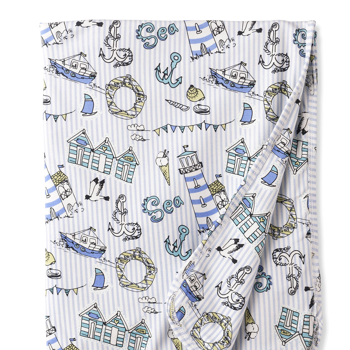 Seashore Stroller Blanket – Soft Bamboo Baby Blanket