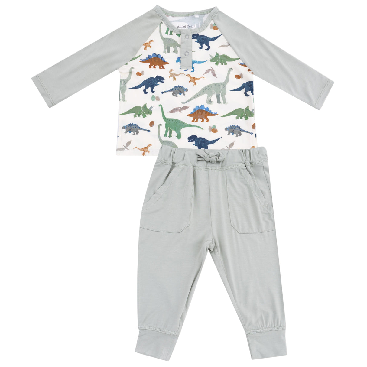 Long Sleeve Raglan Henley + Jogger - HoneyBug