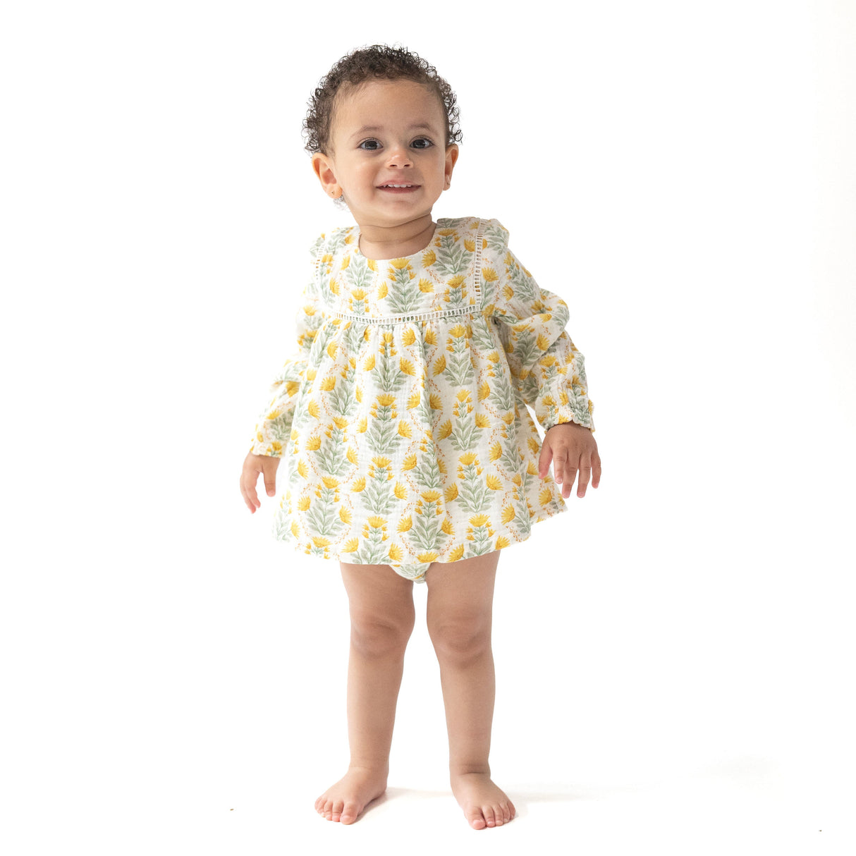 Puffed Long Sleeve Bubble with Skirt - HoneyBug