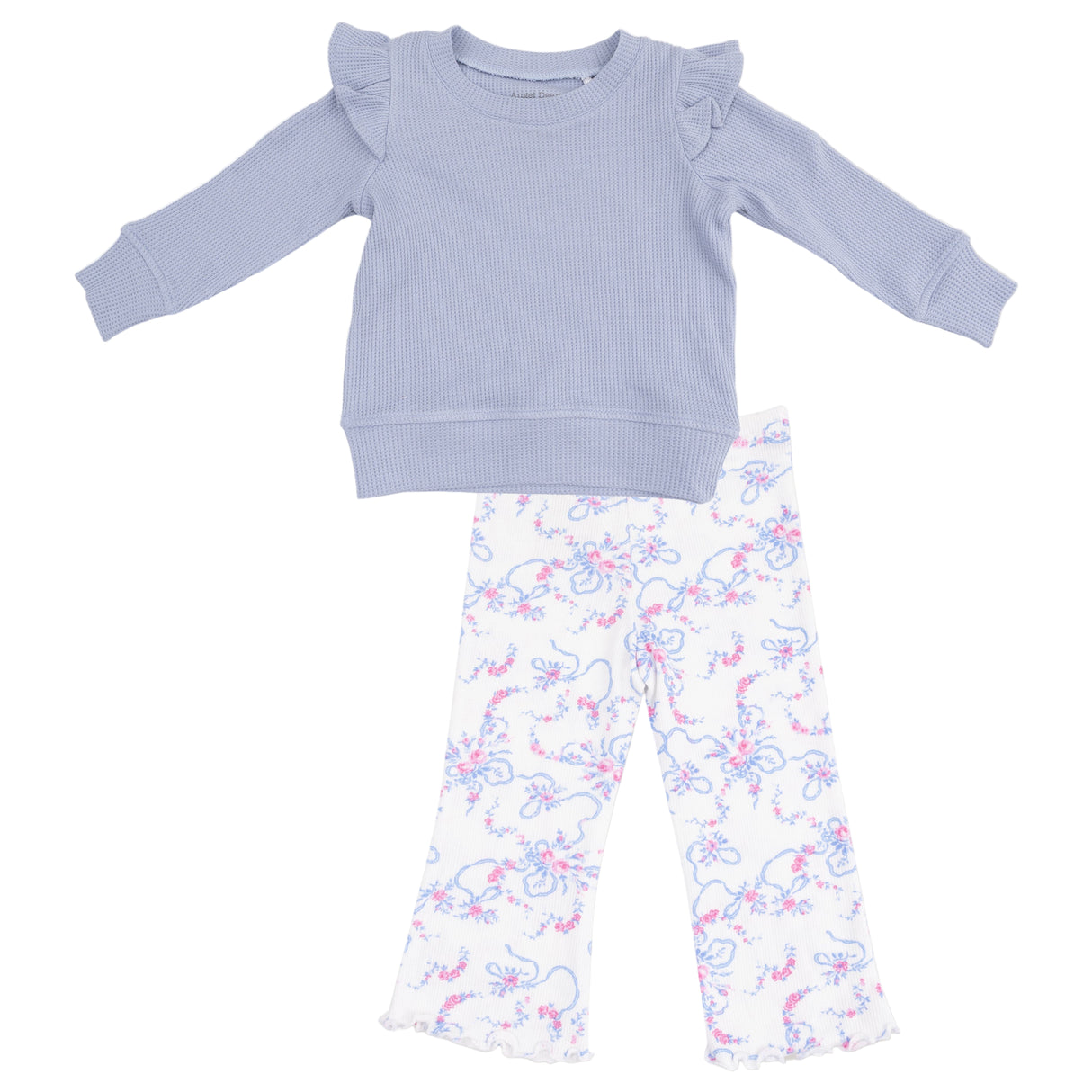 Ruffle Shoulder Shirt and Flare Pant - HoneyBug