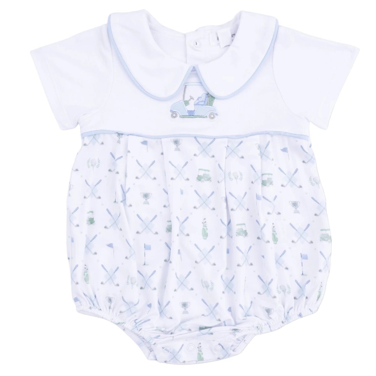 Golf Trellis Blue - Classic Box Pleat Bubble