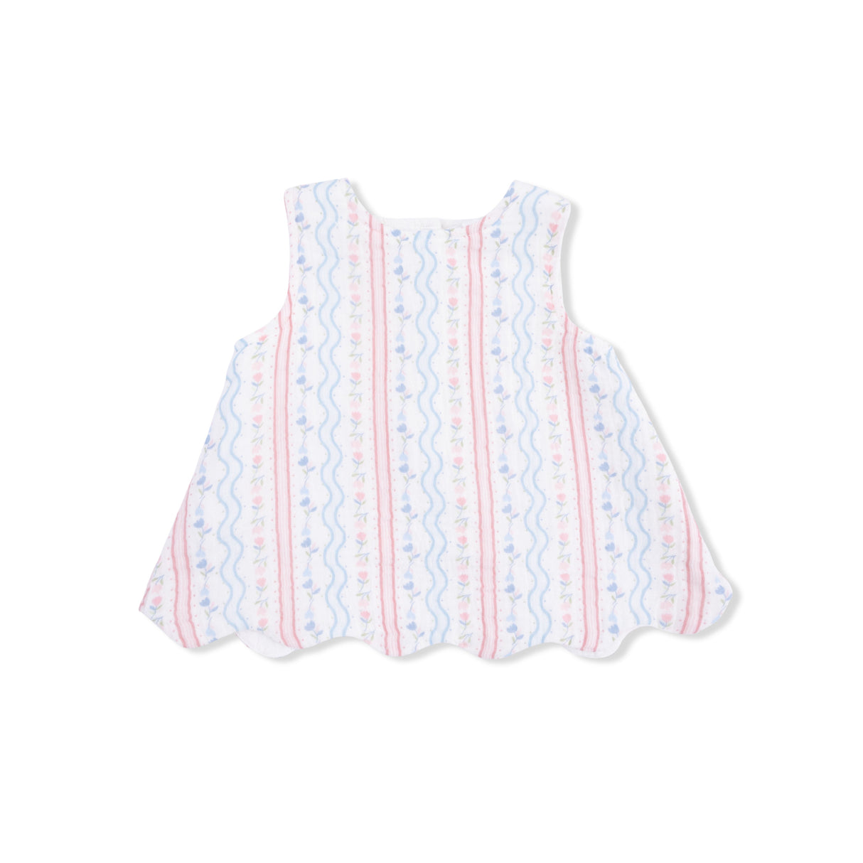 Tulip Stripe - Scallop Back Top with Bloomer & Headband