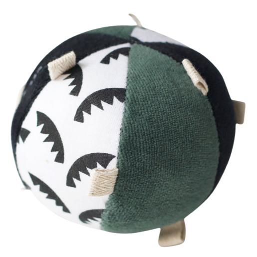 Taggy Ball with Rattle - Jungle Leaves - HoneyBug