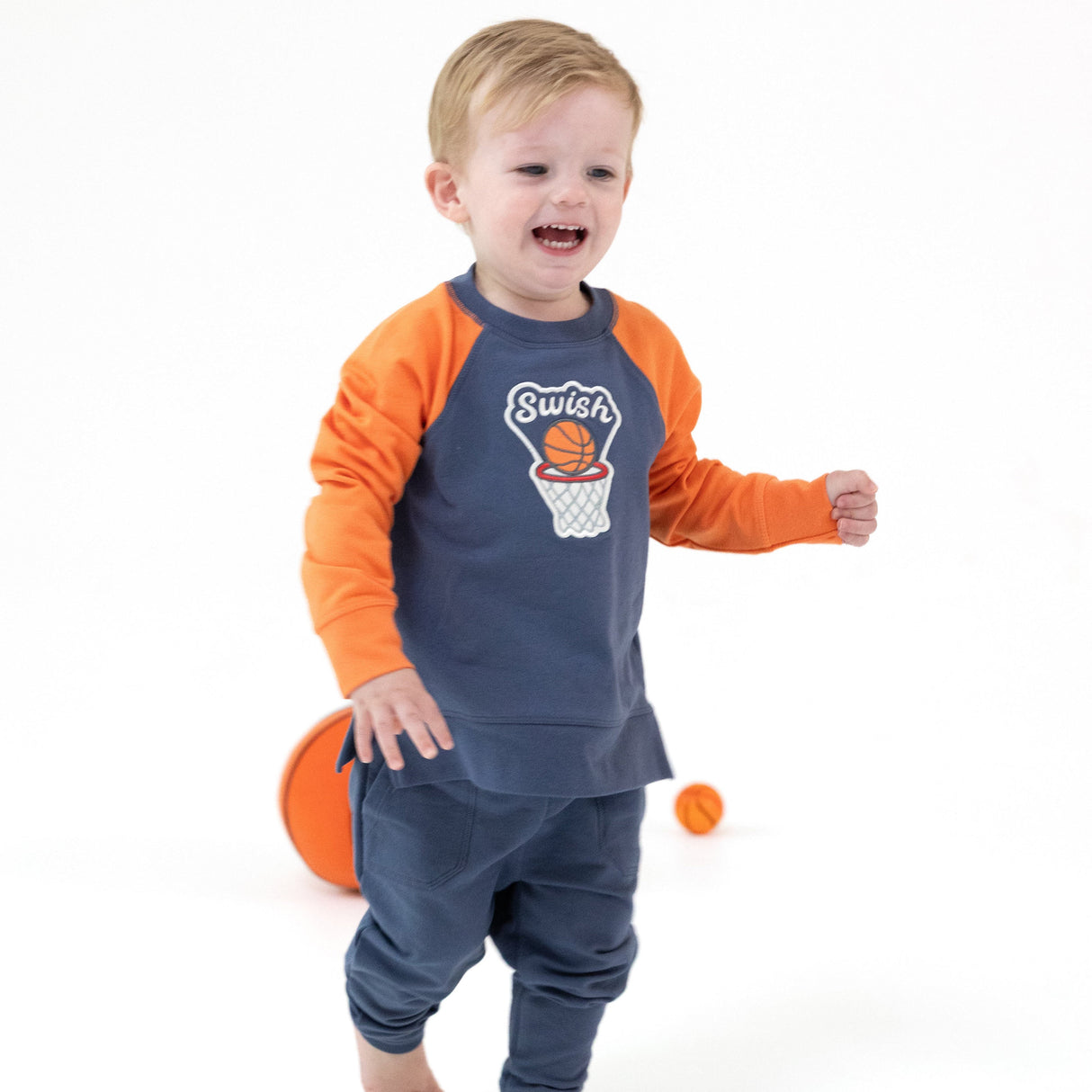 Basketball Raglan Sweatshirt - Varsity Orange - HoneyBug
