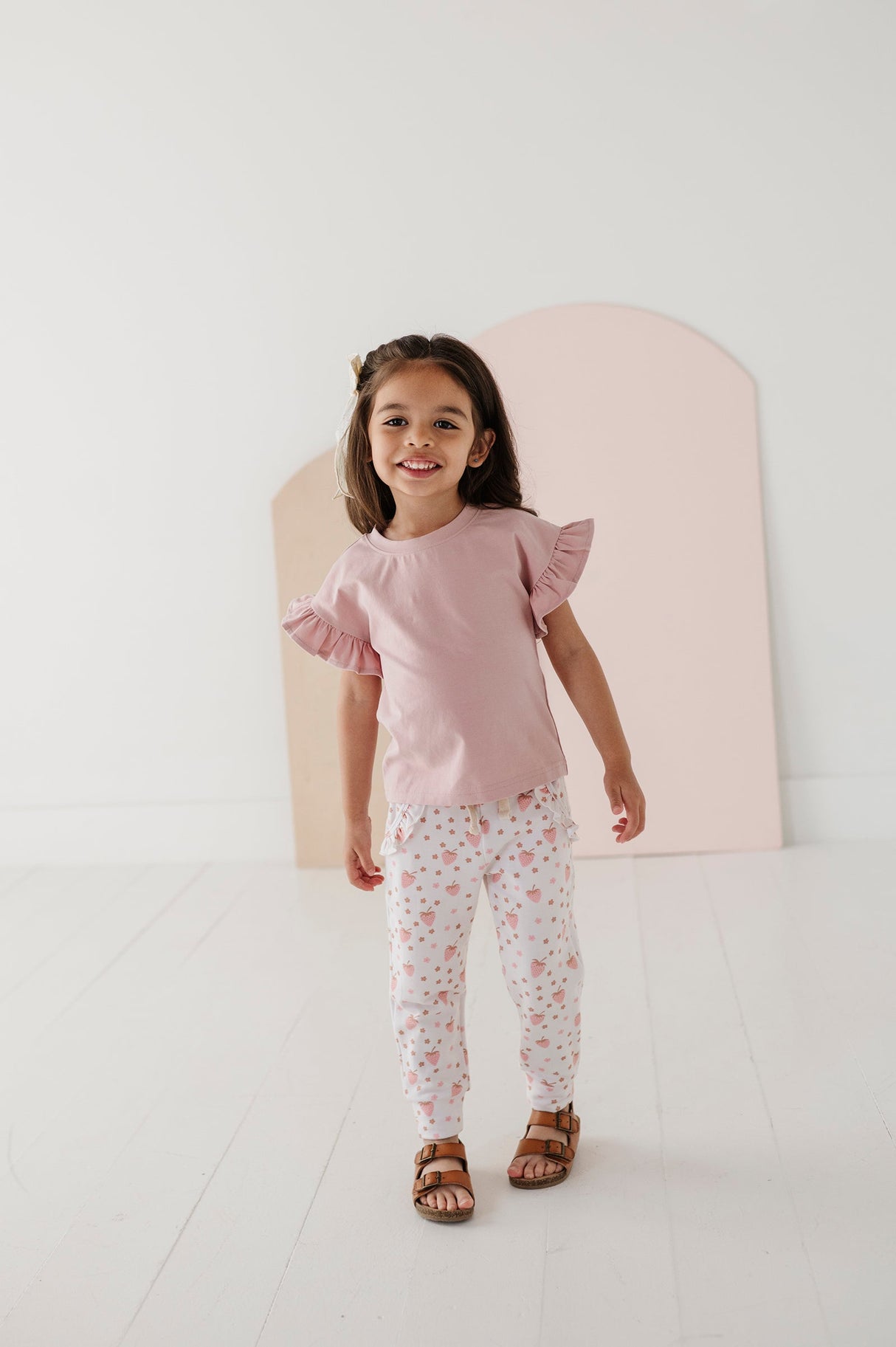 Girl's Ruffle Sleeve Top