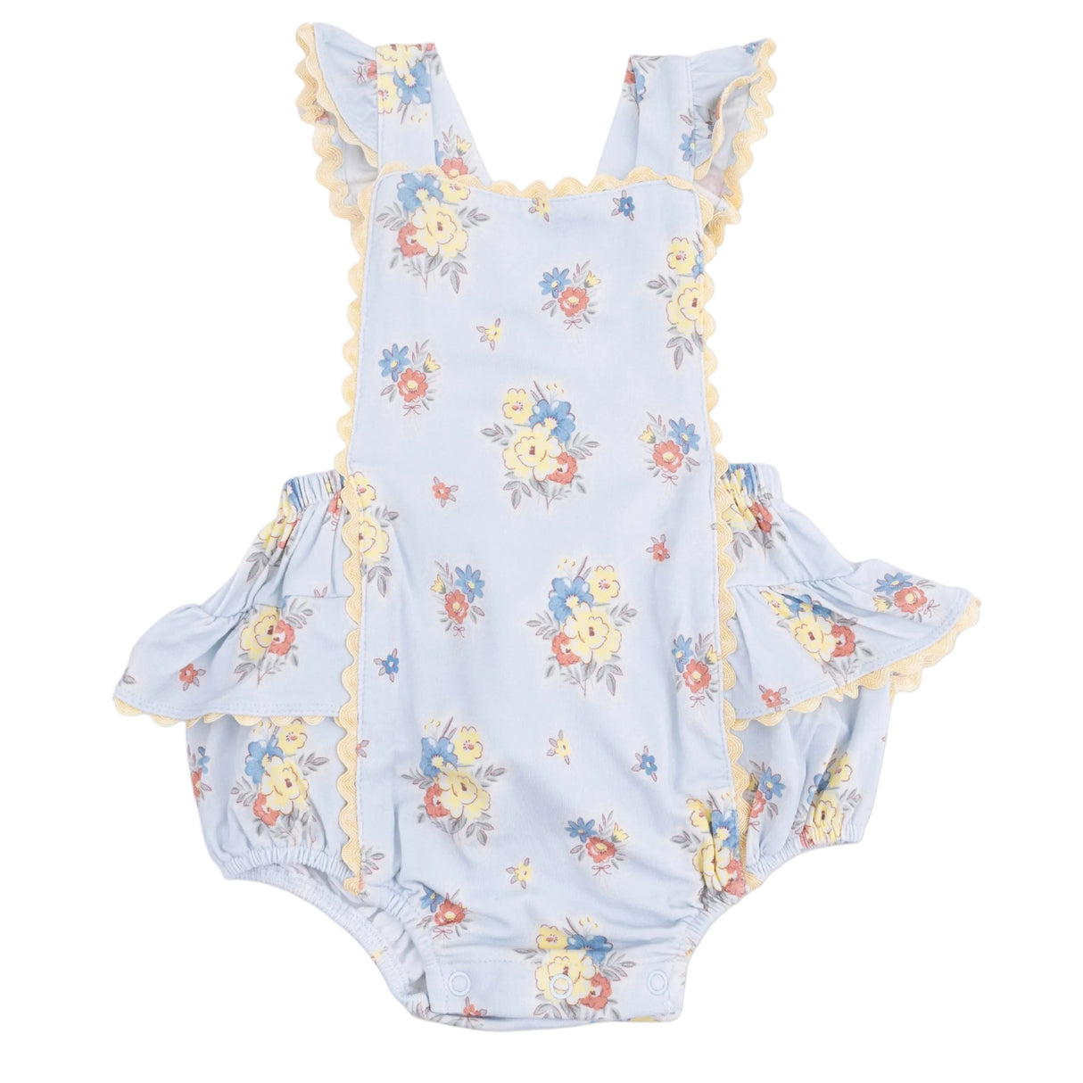 Country Stitch Floral - Ric Rac Ruffle Sunsuit