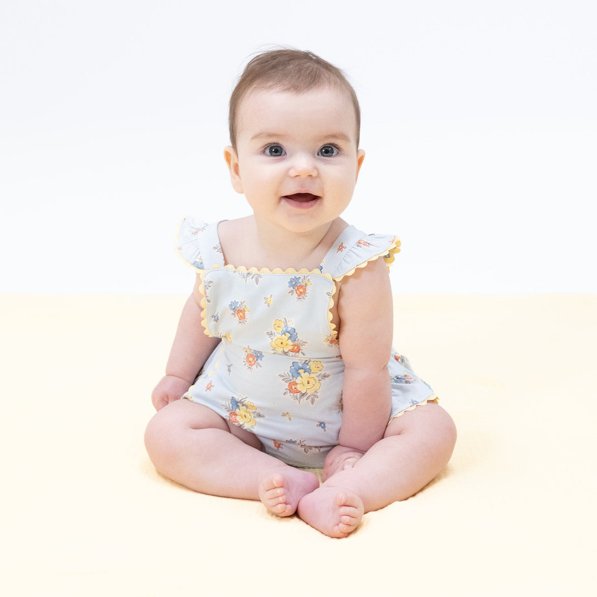 Country Stitch Floral - Ric Rac Ruffle Sunsuit