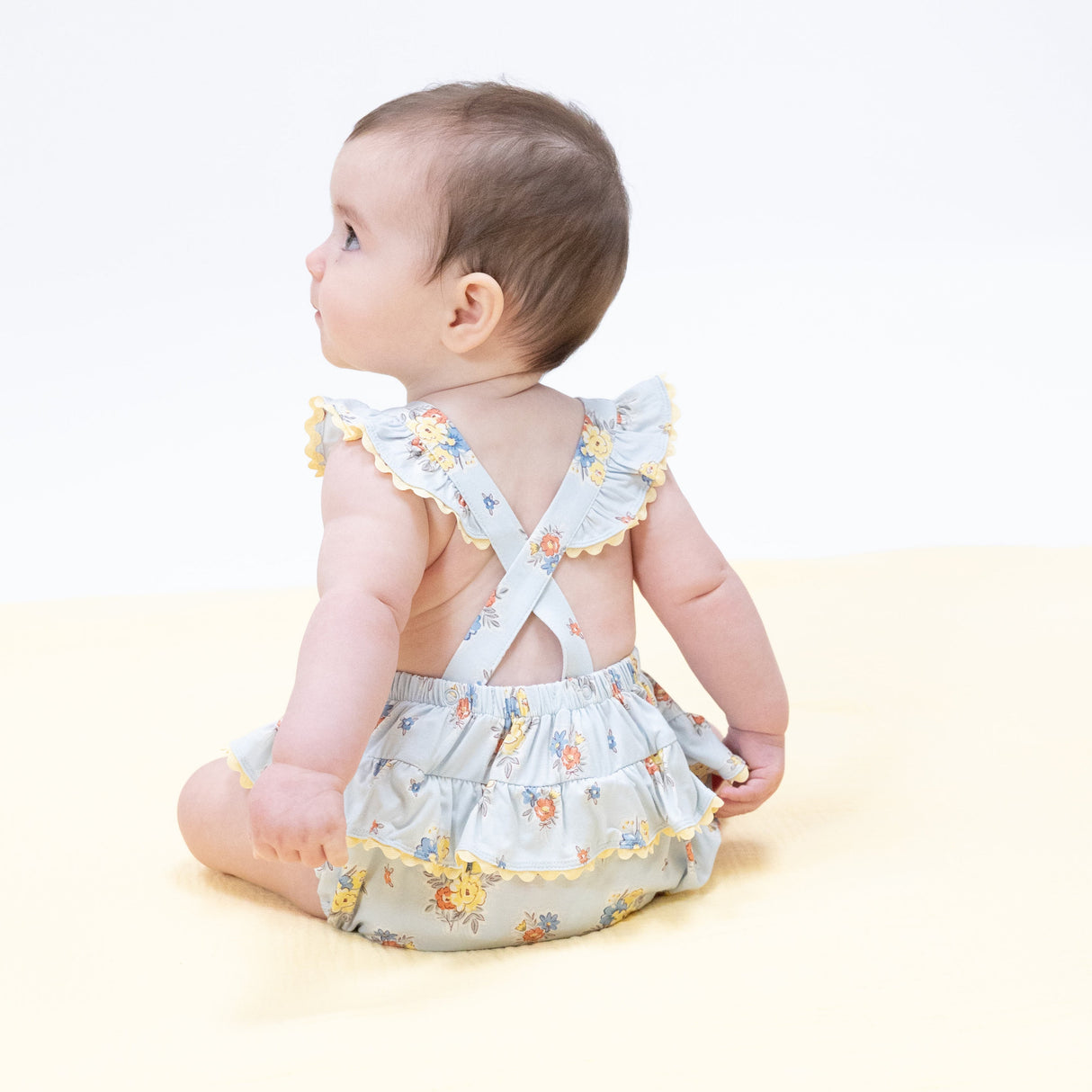 Country Stitch Floral - Ric Rac Ruffle Sunsuit