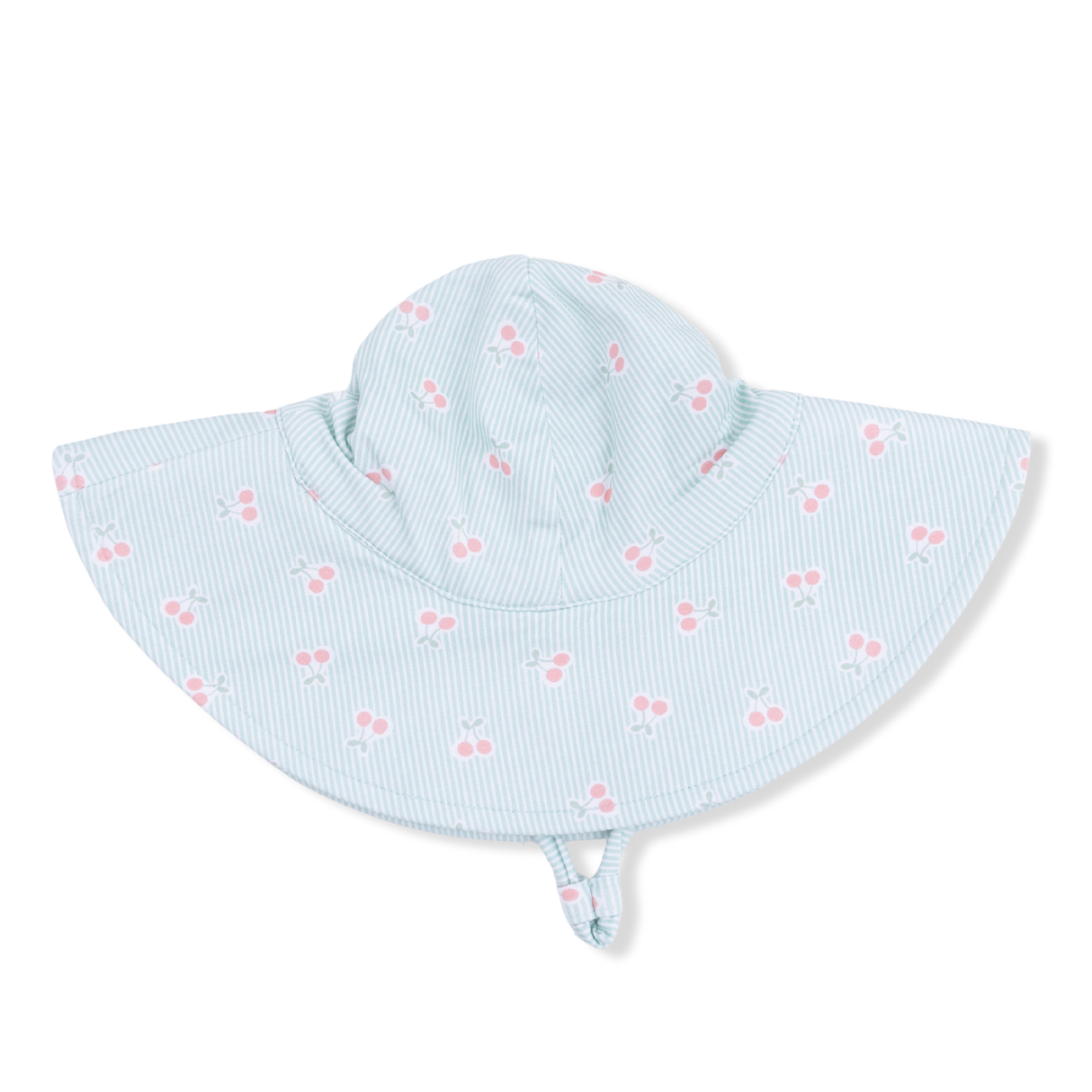 Tiny Cherry Stripe - Wide Brim Sun Hat