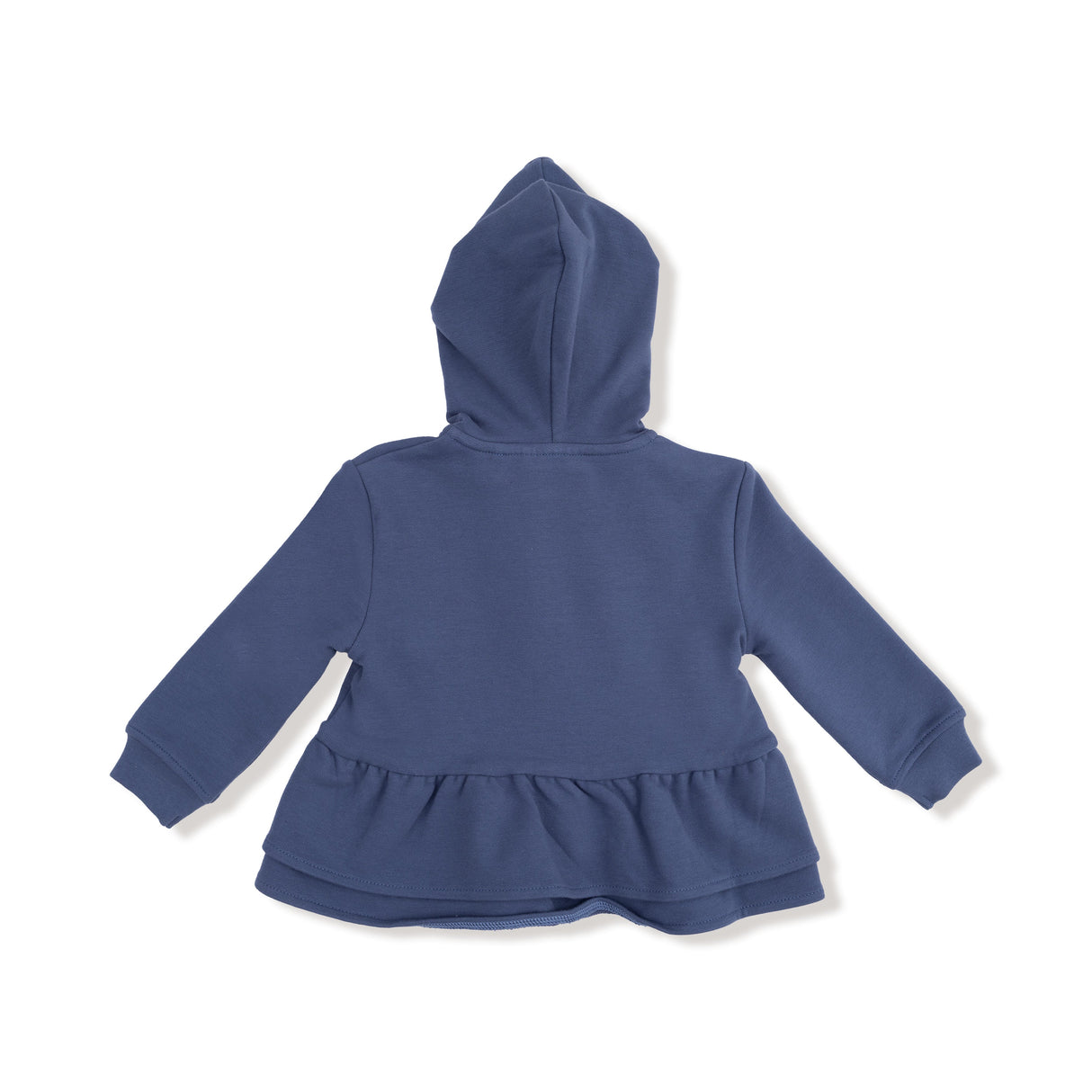 Zip Peplum Hoodie - Varsity Vintage Indigo - HoneyBug
