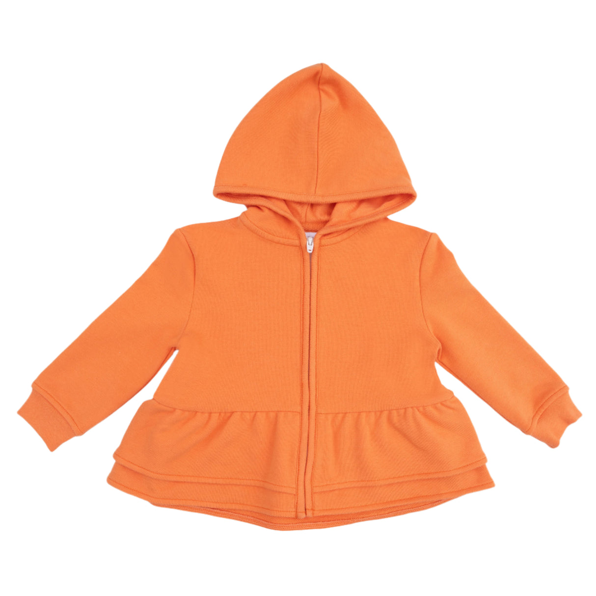 Zip Peplum Hoodie - Varsity Orange - HoneyBug