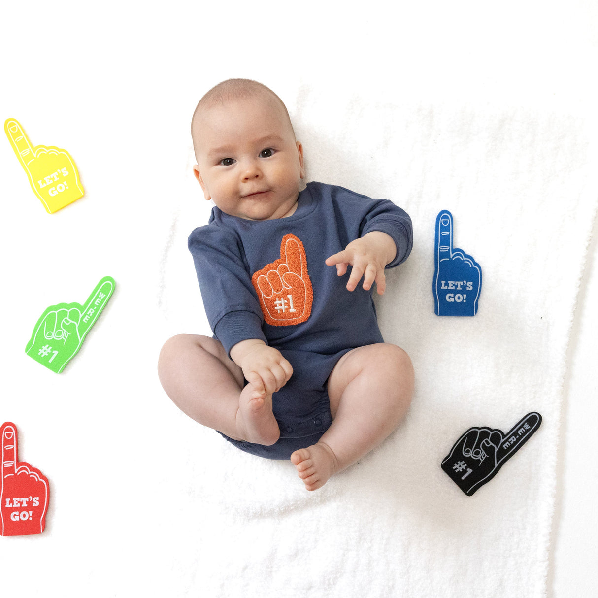 Sweatshirt Bubble with #1 Patch - Varsity Vintage Indigo - HoneyBug