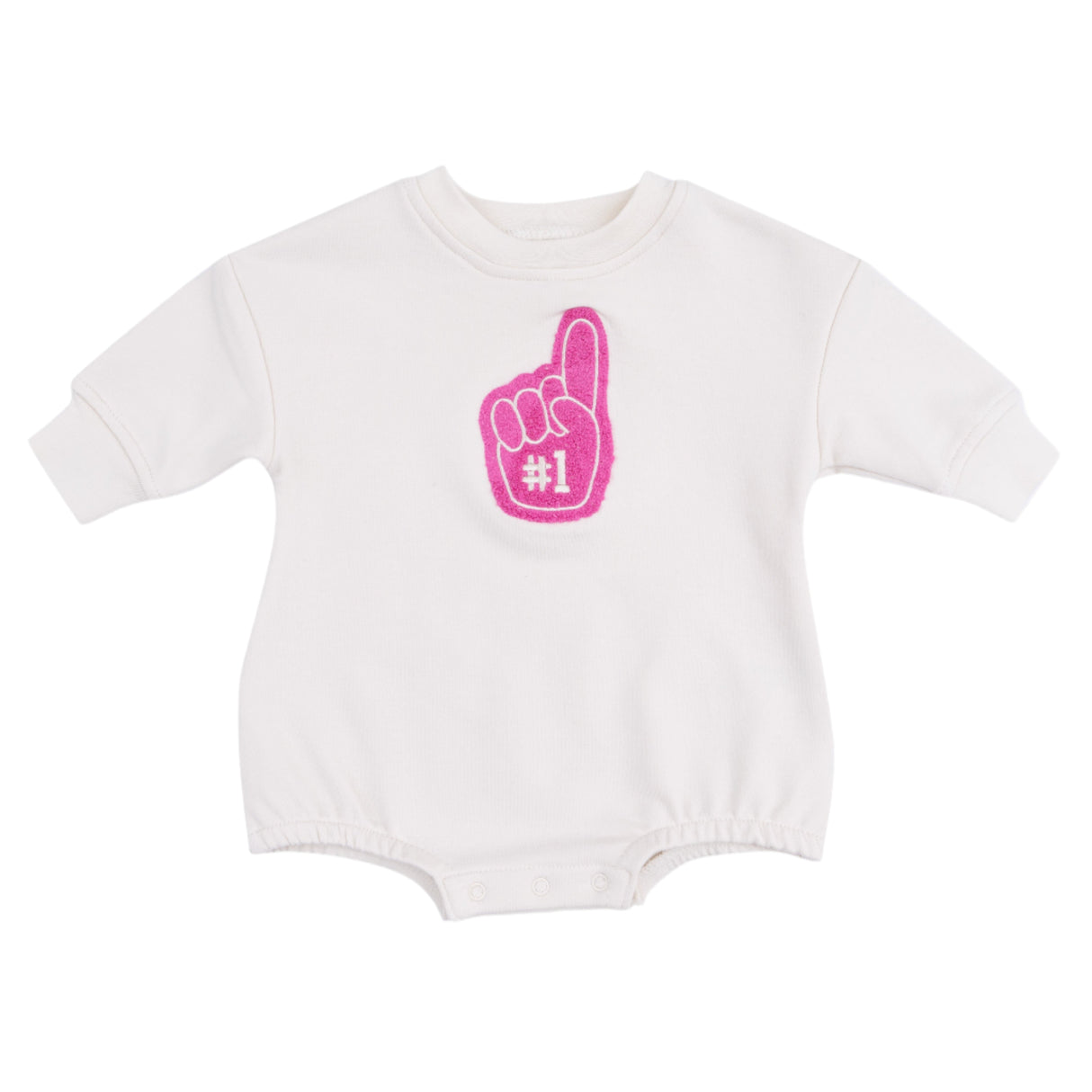 Sweatshirt Bubble with # 1 Patch - Varsity Pink - HoneyBug