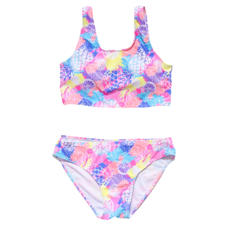 Sunset and Swim Two-Tone Flutter Sleeve Two-Piece Swimsuit main image 0