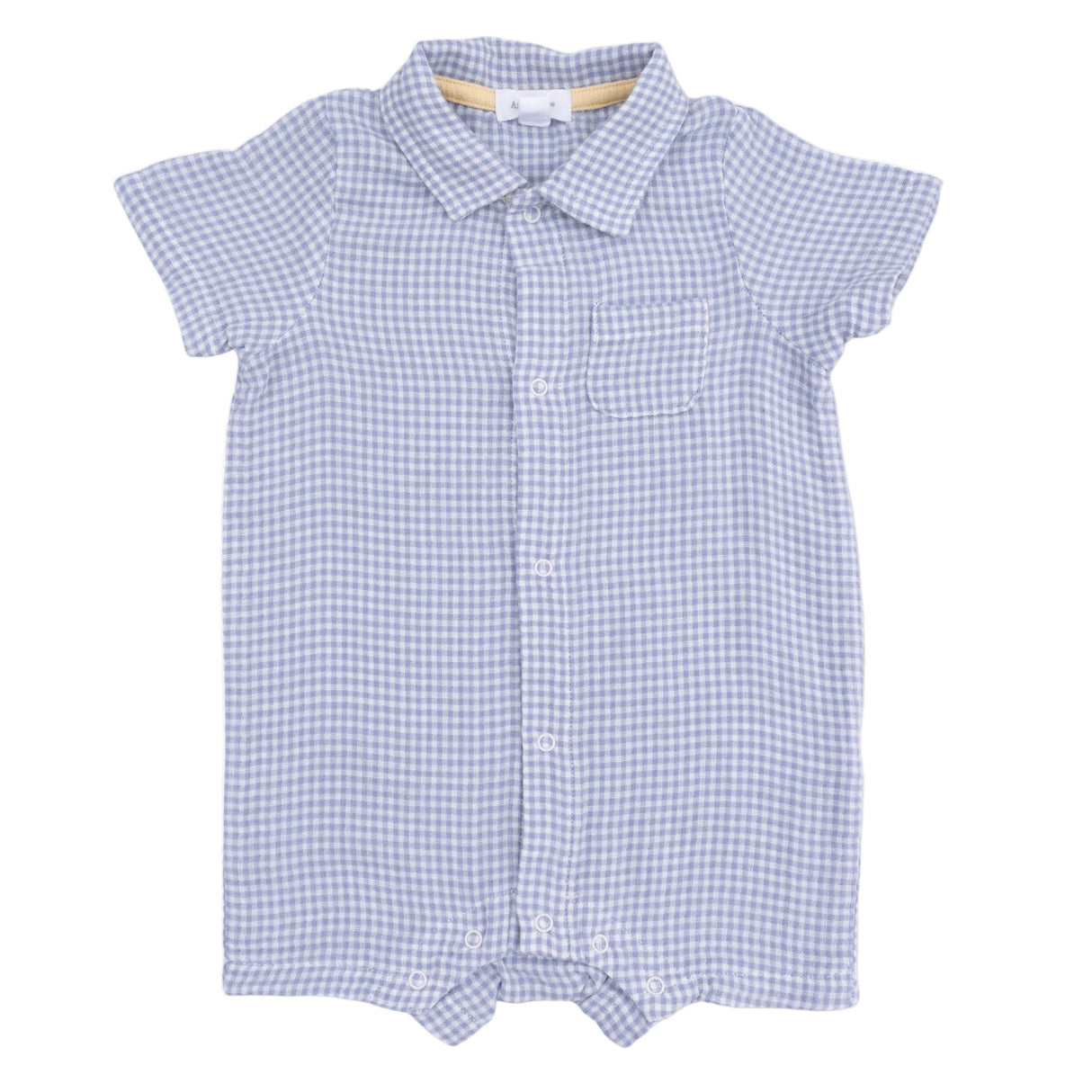 Micro Gingham Blue Blizzard - Polo Shortie