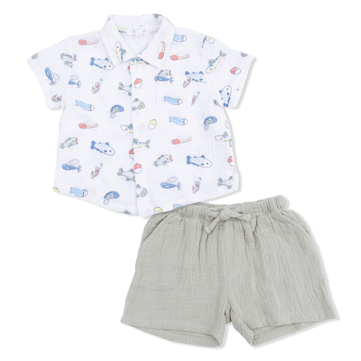 Fishing Lures - Polo Button Up with Casual Short