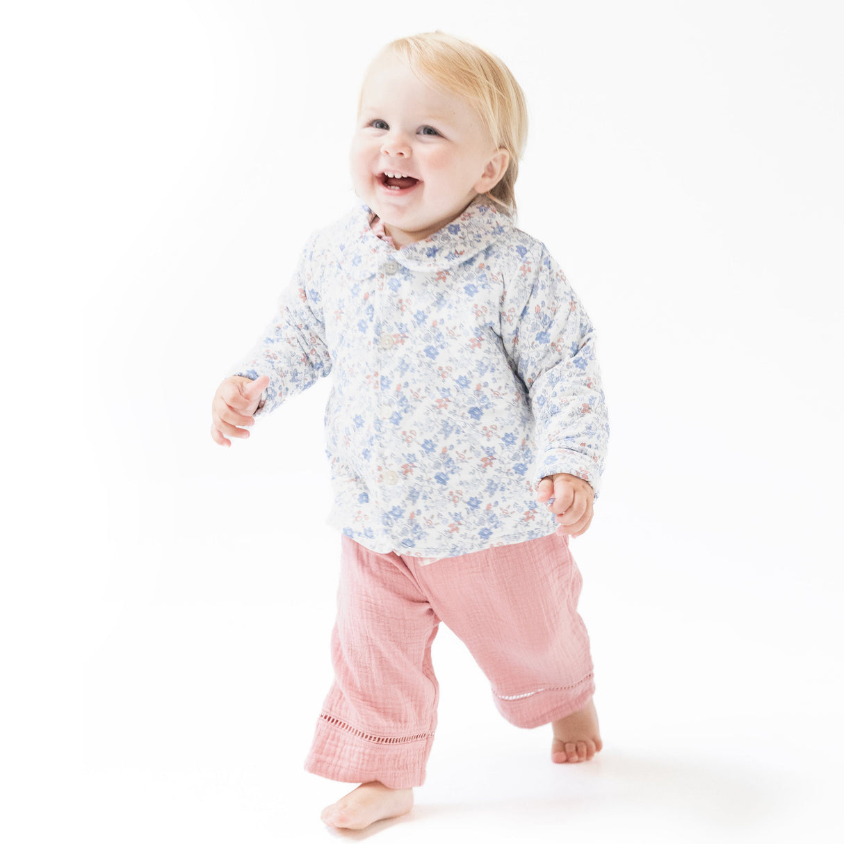 Quilted Jacket with Peter Pan Collar - HoneyBug