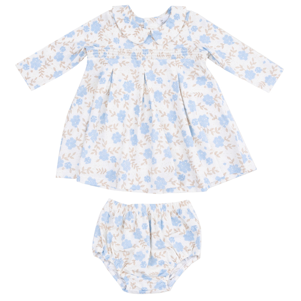 Long Sleeve Peter Pan Collar Dress and Bloomer - HoneyBug