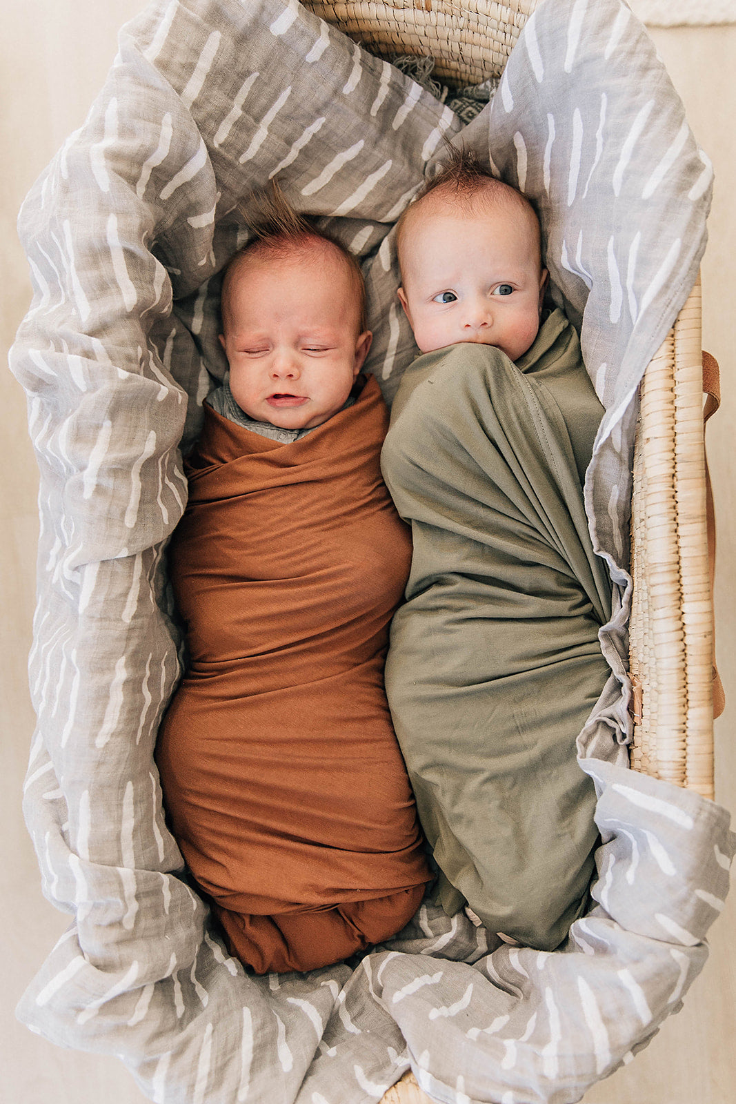 Olive Bamboo Stretch Swaddle - HoneyBug