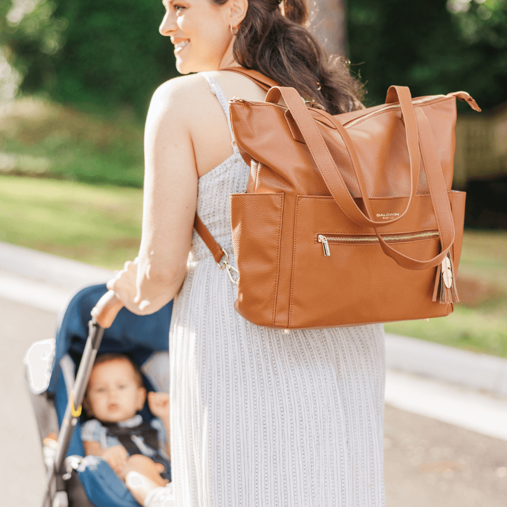 The Lillian Diaper Bag - Cognac